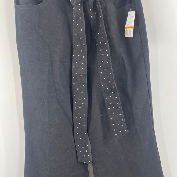 FLYING TOMATO Jeans Small Black Silver Stud Belt NWT Flare Denim Cotton Stretch - Picture 11 of 14